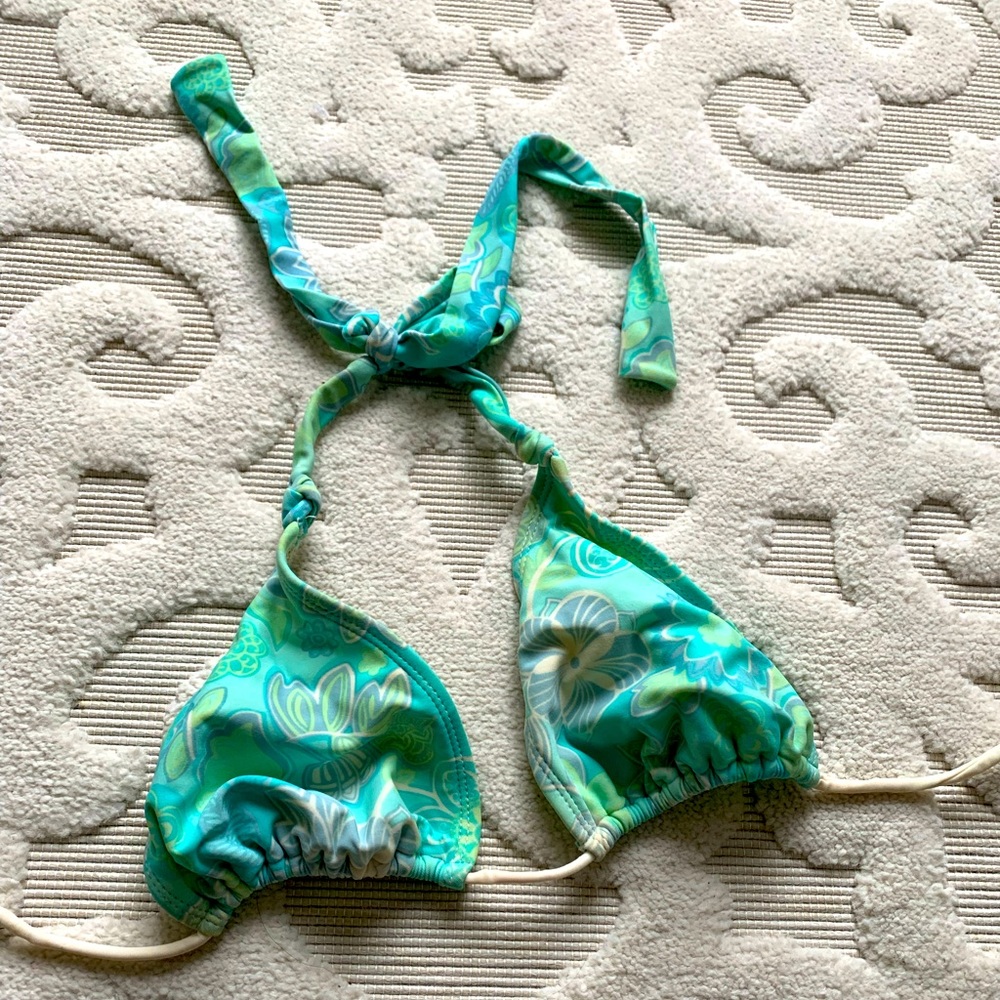 Powder room triangle top bathing suit triangle bikini swim top small